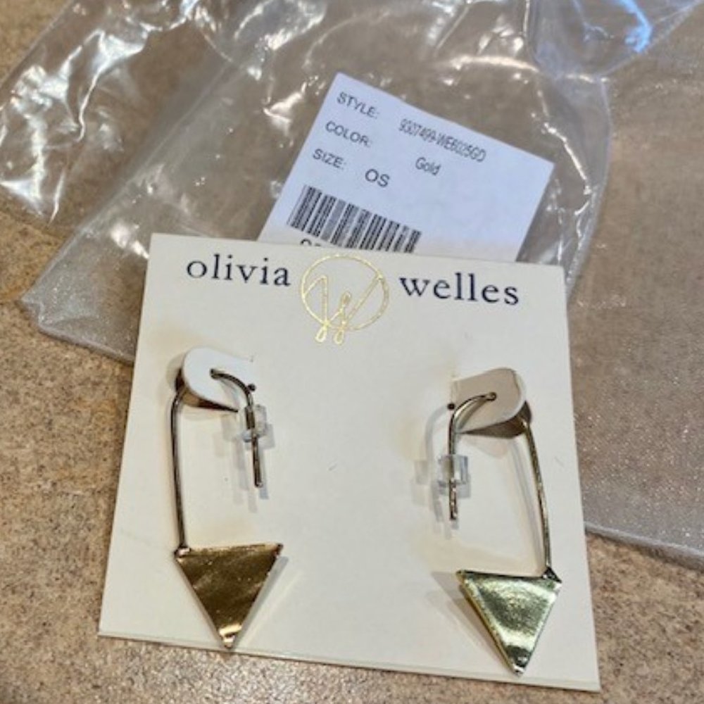 Olivia Welles Triangle Shape Threader Earrings Nwt - image 3